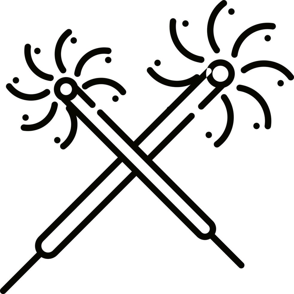 Linie Kunst Feuerwerk Stock Symbol im eben Stil. vektor