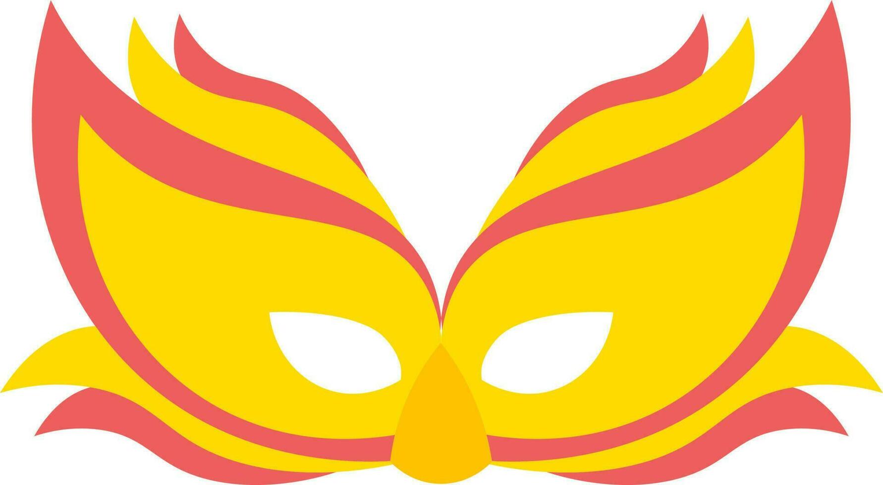Maskerade Maske Symbol im Gelb und rot Farbe. vektor