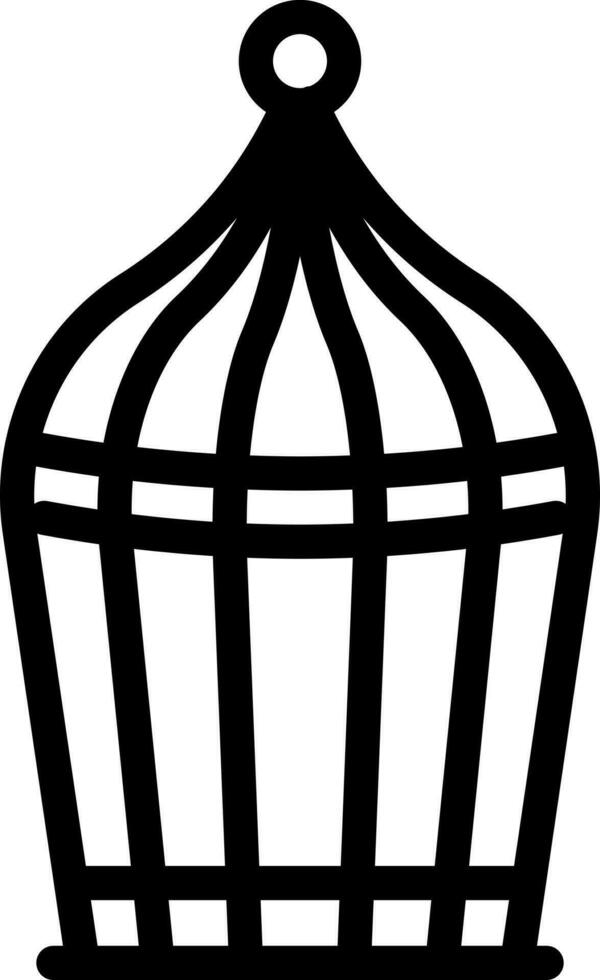 Linie Kunst Illustration von Vogel Käfig eben Symbol. vektor