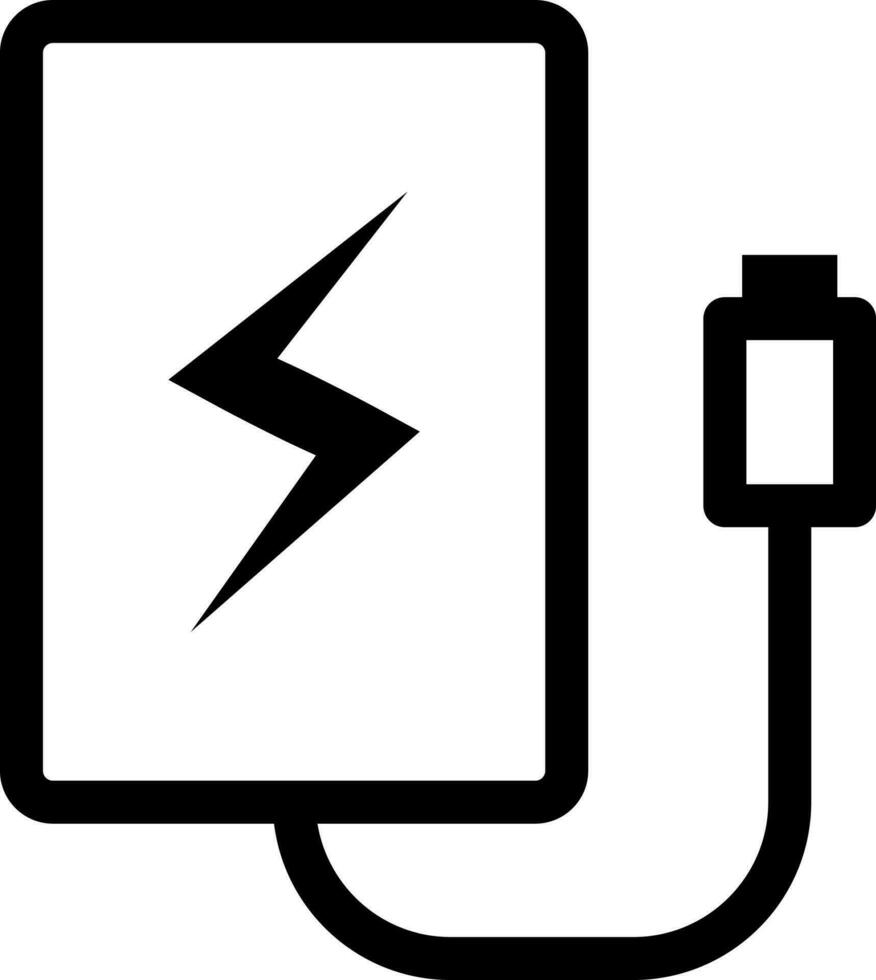 Batterie Ladegerät Stecker Symbol oder Symbol. vektor