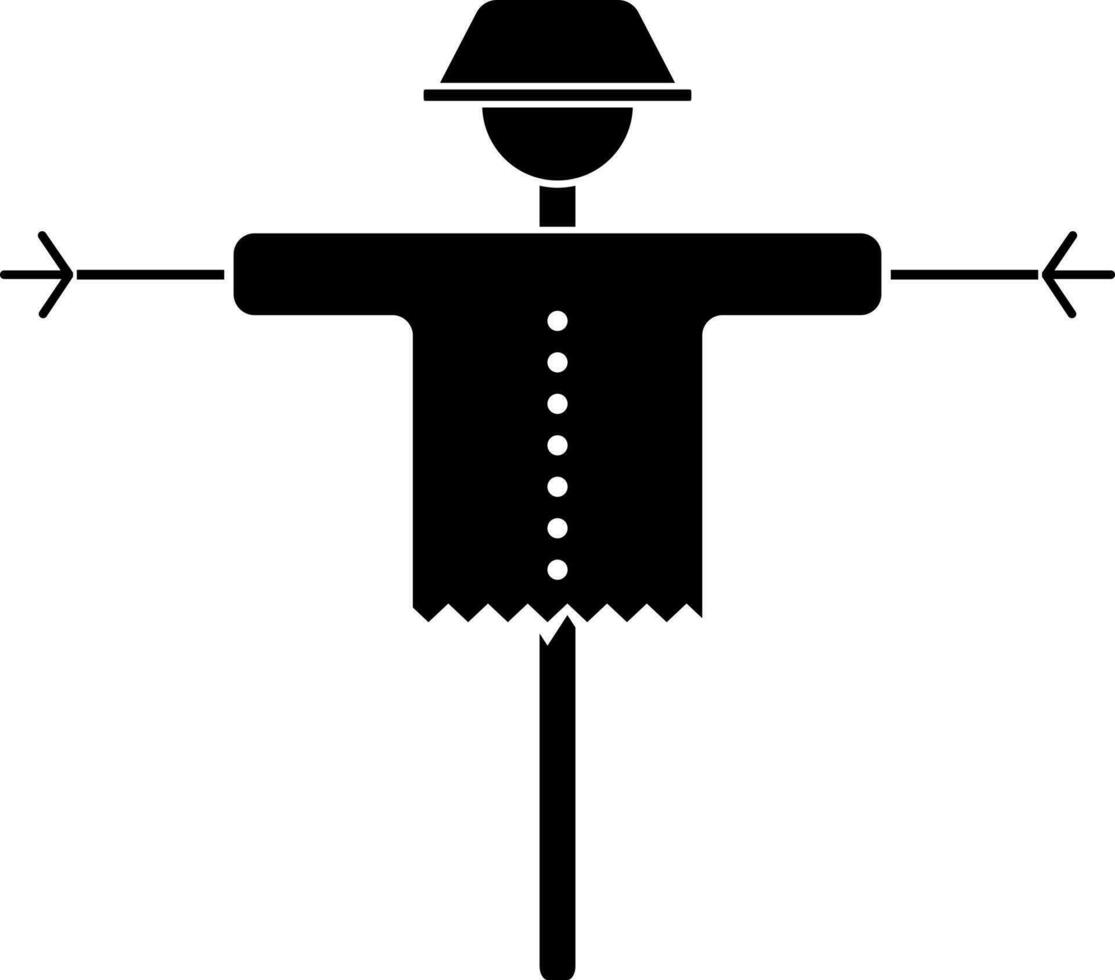 scarecrow ikon i svart och vit Färg. vektor