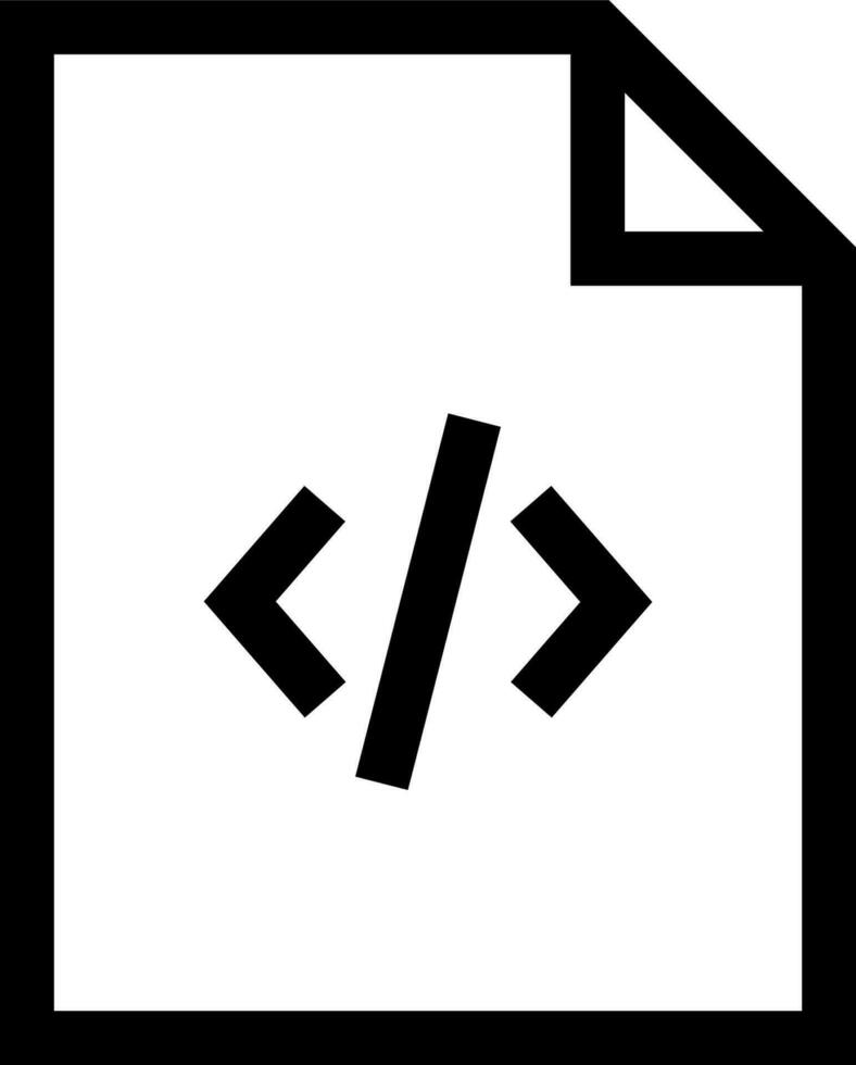 Linie Kunst Code Datei Symbol im eben Stil. vektor