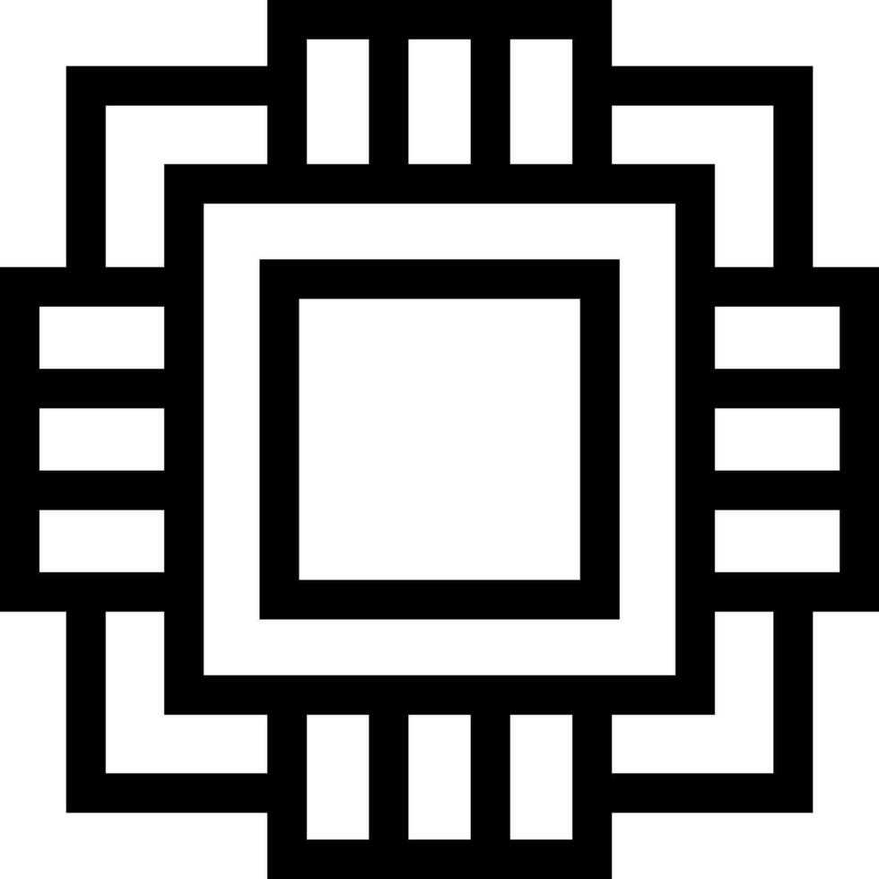 linje konst illustration av mikrochip ikon. vektor