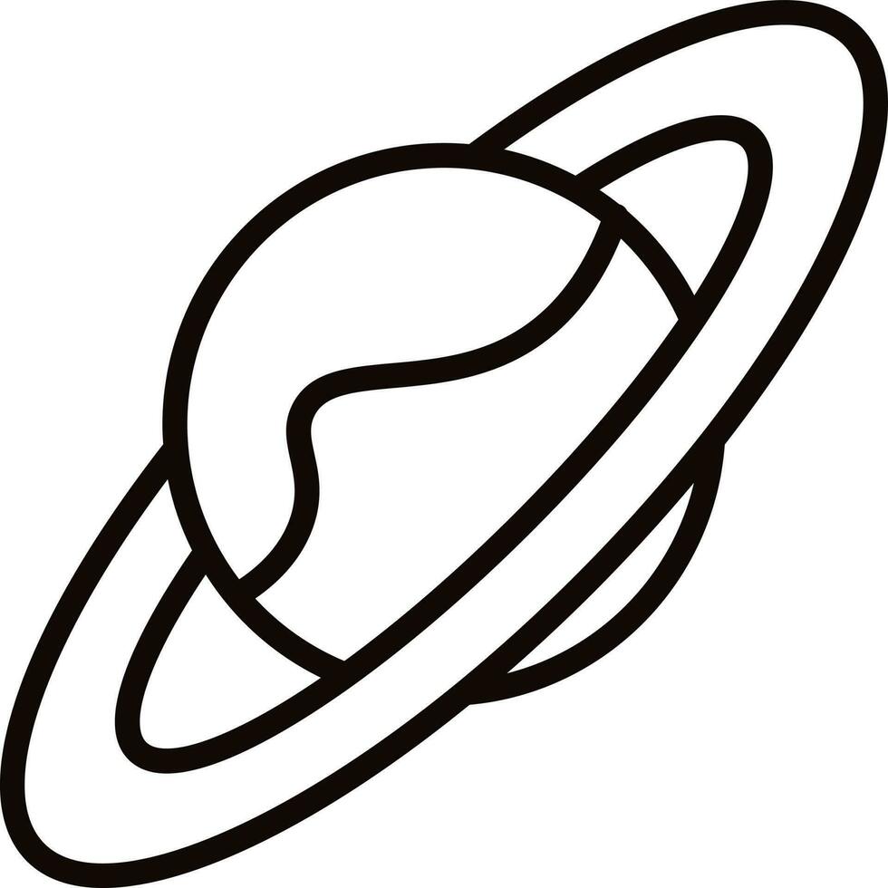 platt stil planet ikon i linje konst. vektor