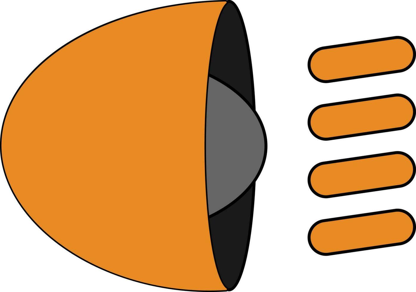 orange och grå horn i platt stil. vektor