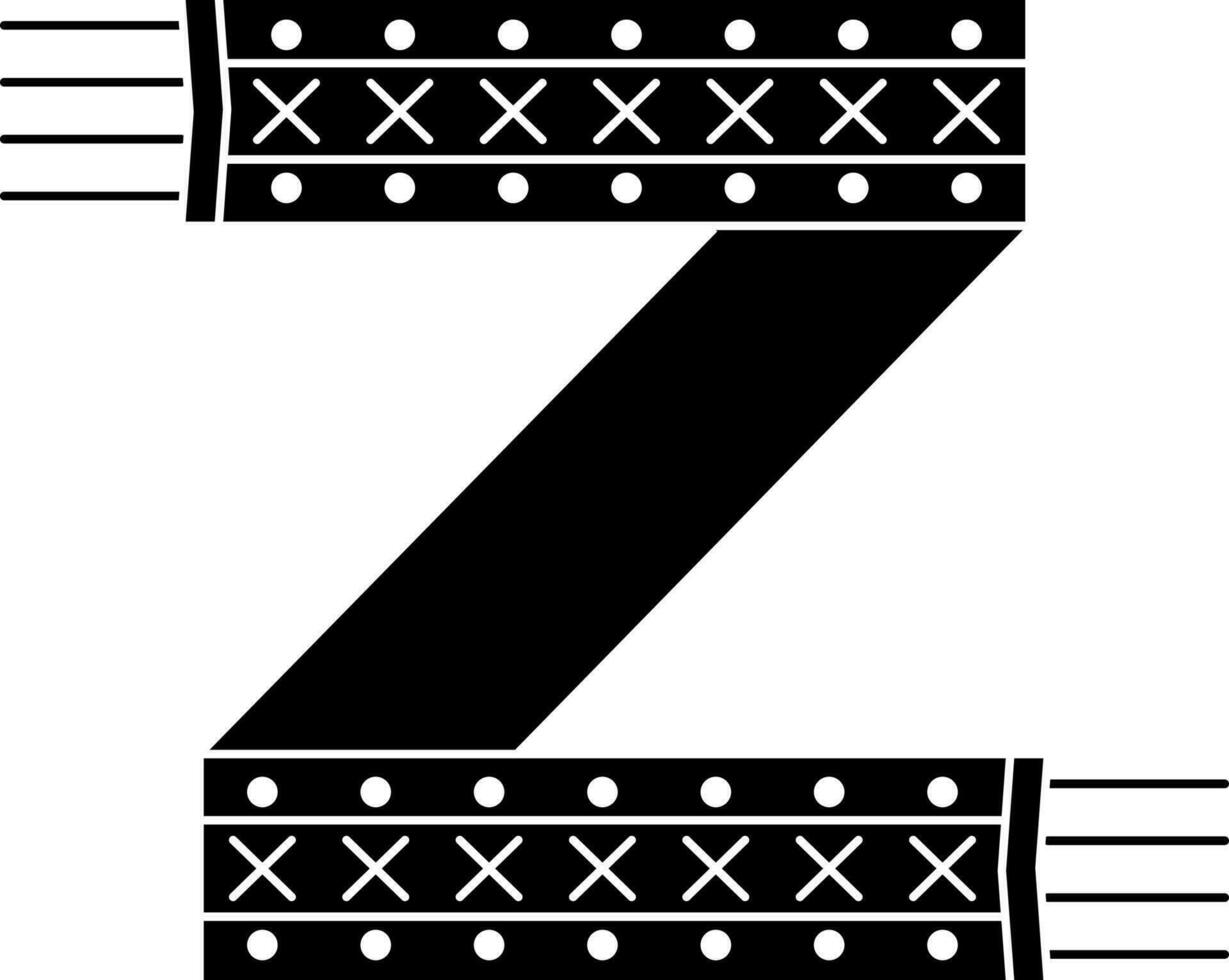 platt stil scarf ikon i svart och vit Färg. vektor