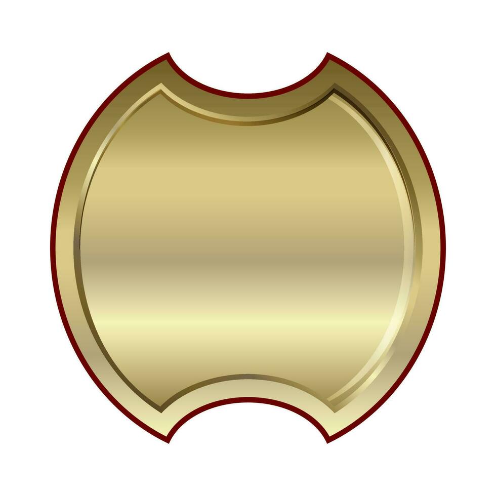 illustration av en glansig gyllene skydda. vektor