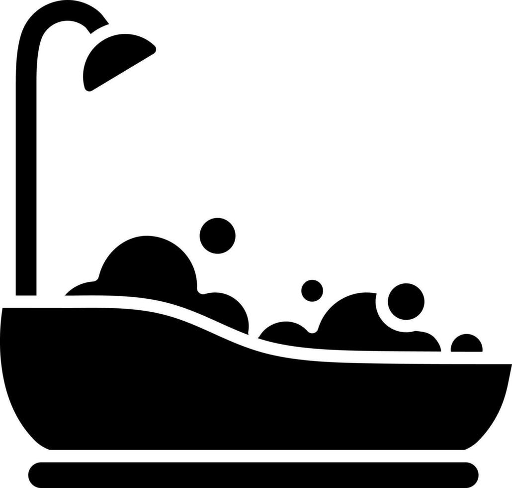 Vektor Illustration von Badewanne zum Eintauchen Glyphe Symbol.