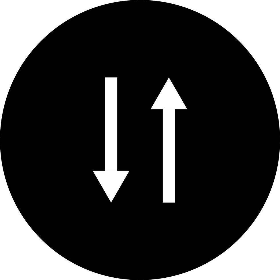upp och ner pil glyf ikon eller symbol. vektor