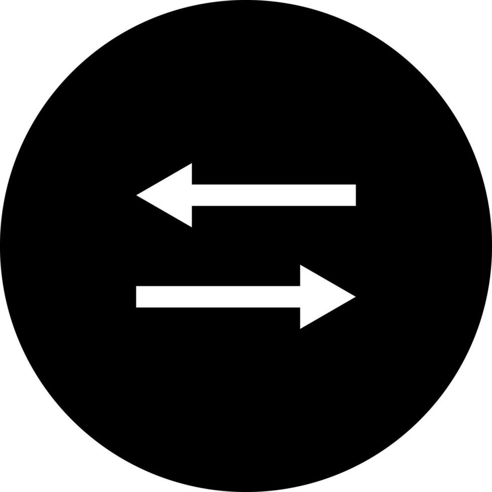 schwarz und Weiß links und richtig Symbol im eben Stil. vektor