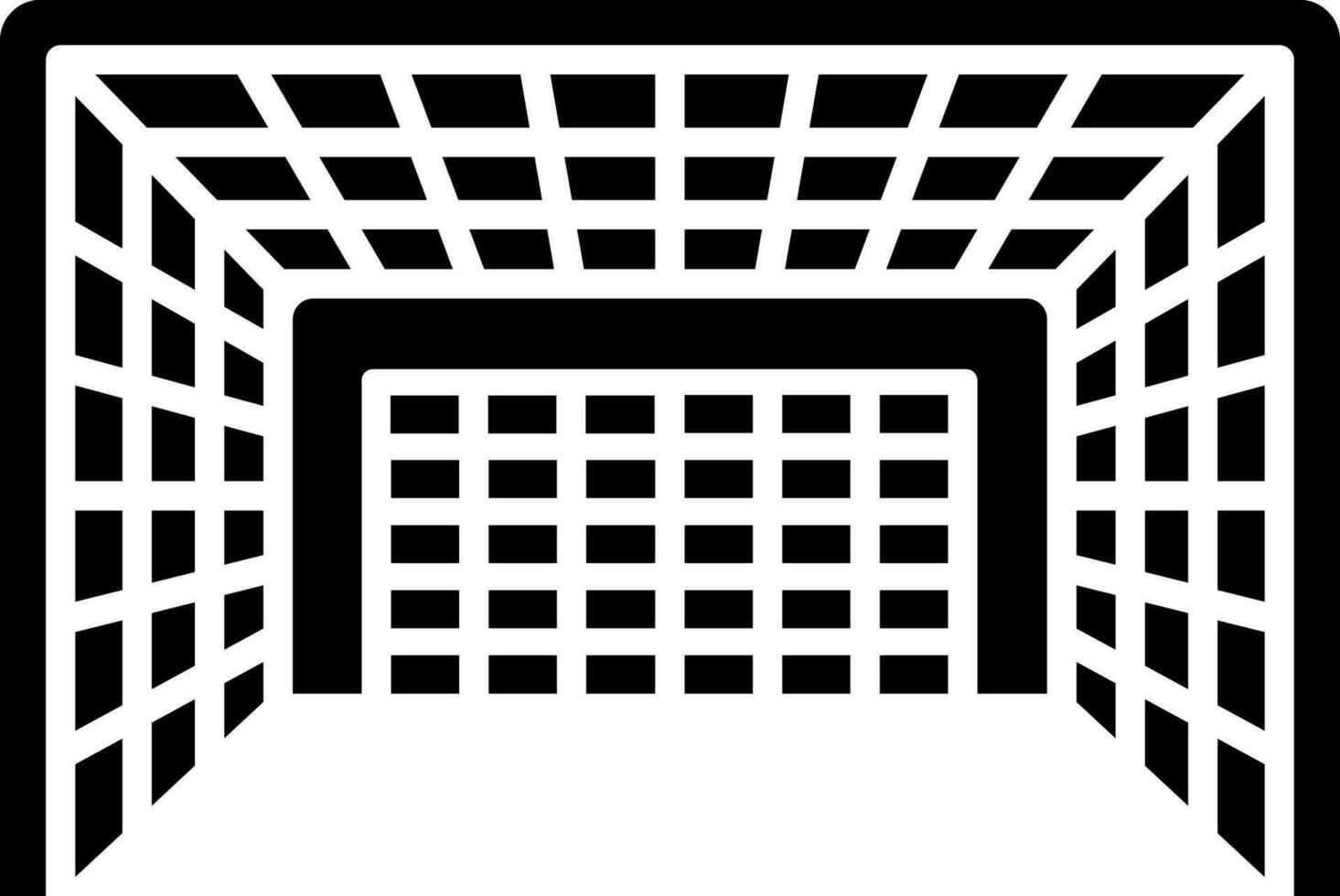 Fußball Tor Netz Symbol im Glyphe Stil. vektor