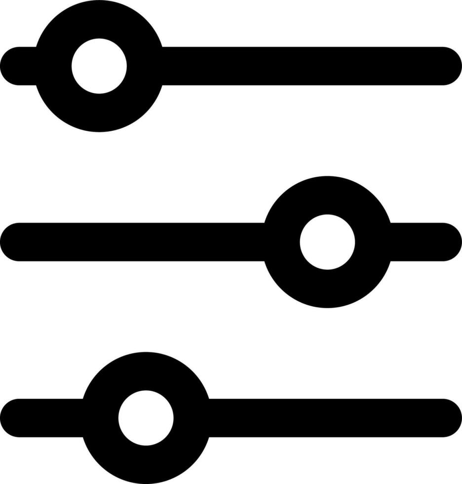 inställningar för utjämnare reglaget ikon eller symbol. vektor