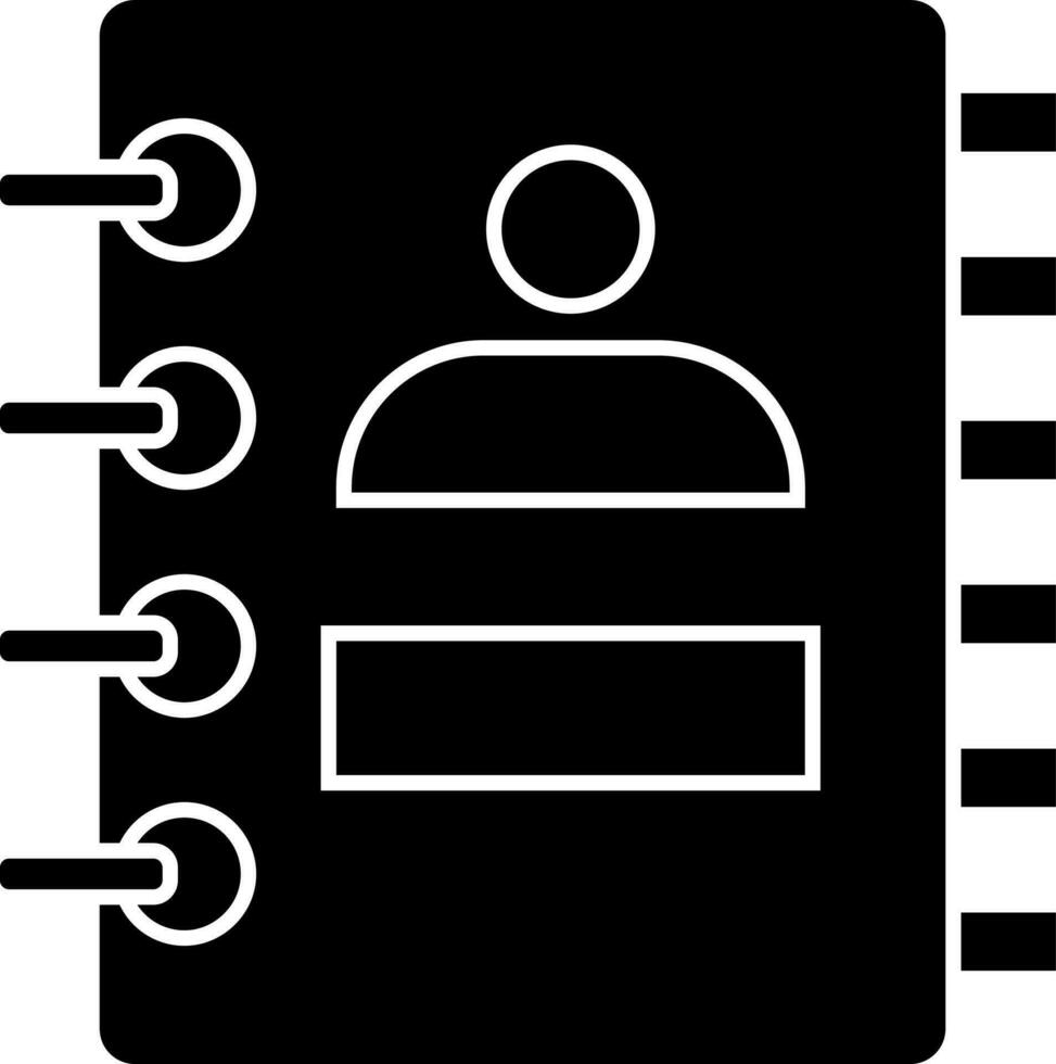 svart och vit ikon av telefonbok eller katalog. vektor