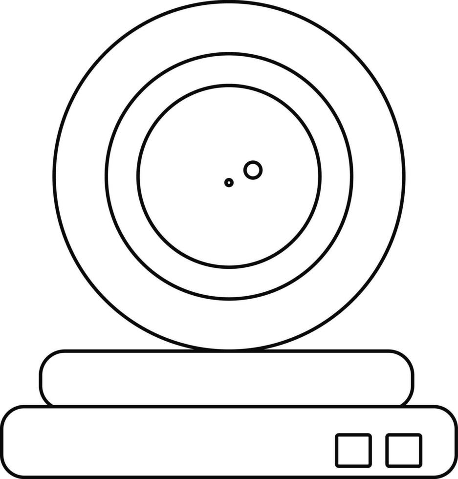 schwarz Linie Kunst Illustration von ein Netz Kamera Symbol. vektor