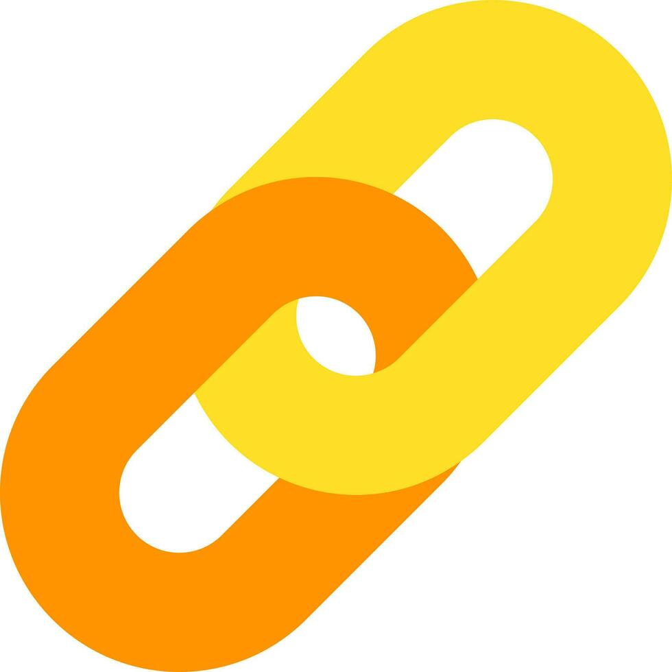 Verknüpfung oder Kette Symbol im Gelb und Orange Farbe. vektor
