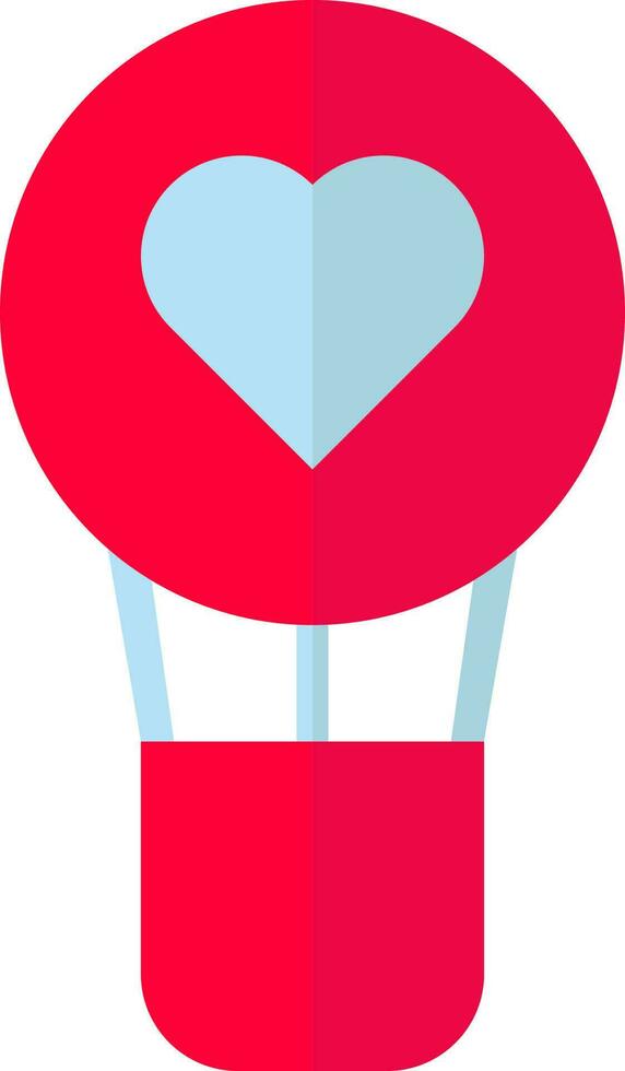 kärleksfull varm luft ballong i röd och blå Färg. vektor