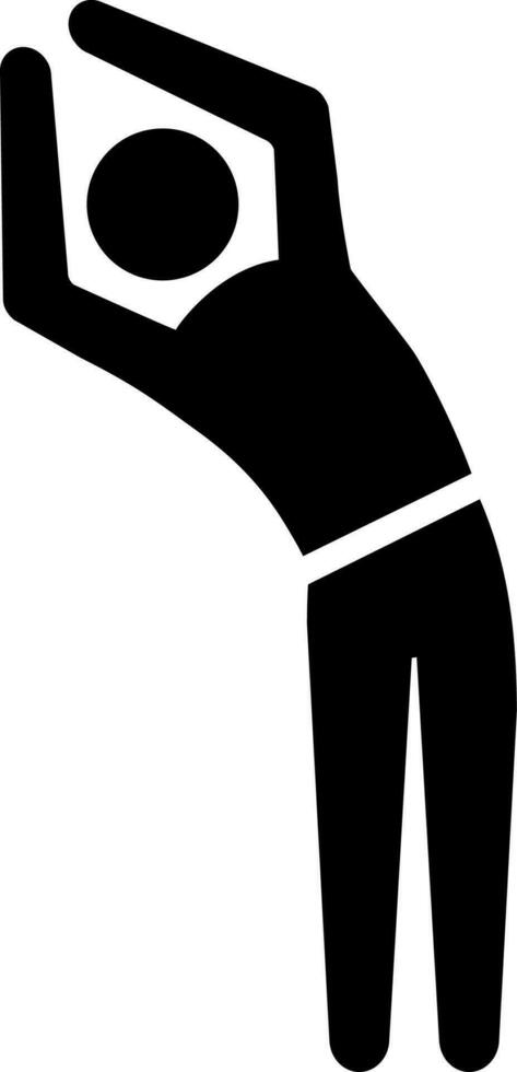 Vektor Illustration von ein Mann tun Hälfte Mond Yoga Position Symbol.