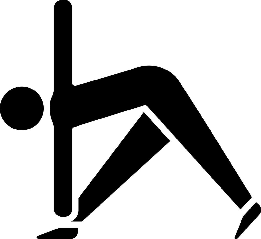 Illustration von Mensch im Dreieck Yoga Pose Symbol. vektor
