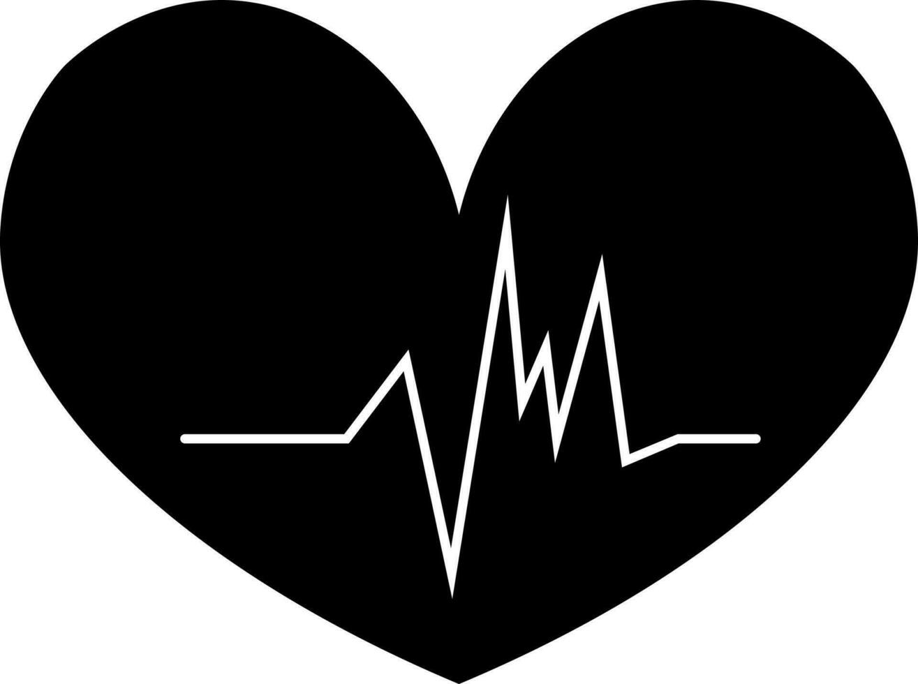 ikon av hjärta kardiologi i svart Färg. vektor