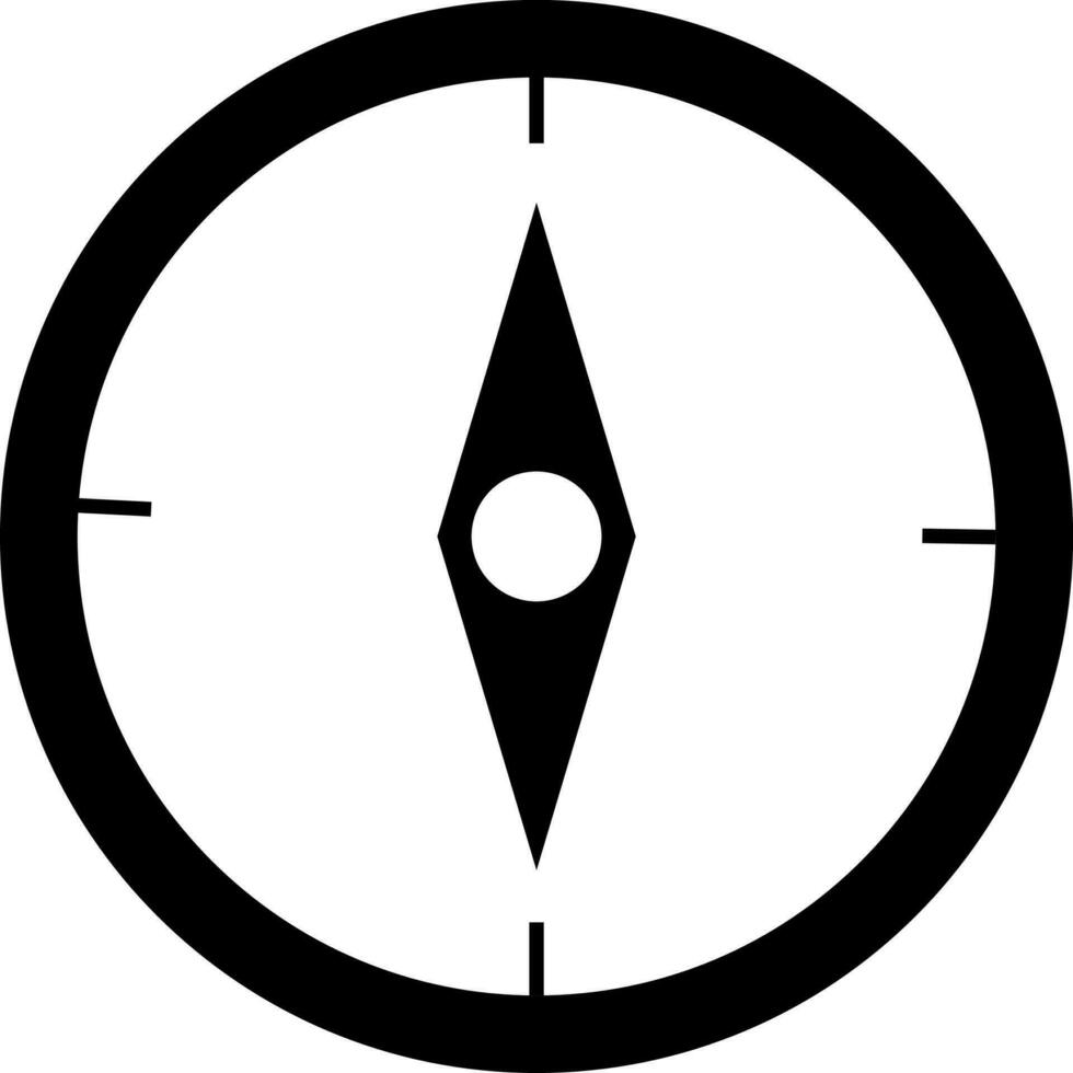 illustration av en svart kompass. glyf ikon eller symbol. vektor