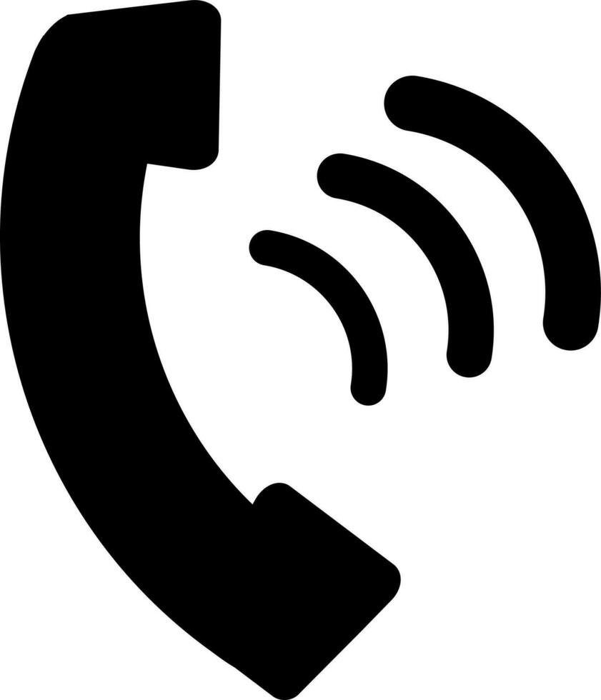 Silhouette von schwarz Telefon Empfänger Symbol. vektor