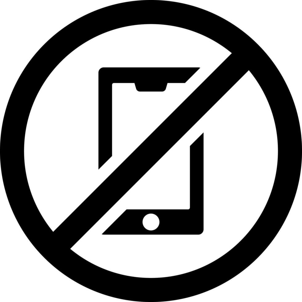 Nej telefon ikon i svart och vit Färg. vektor