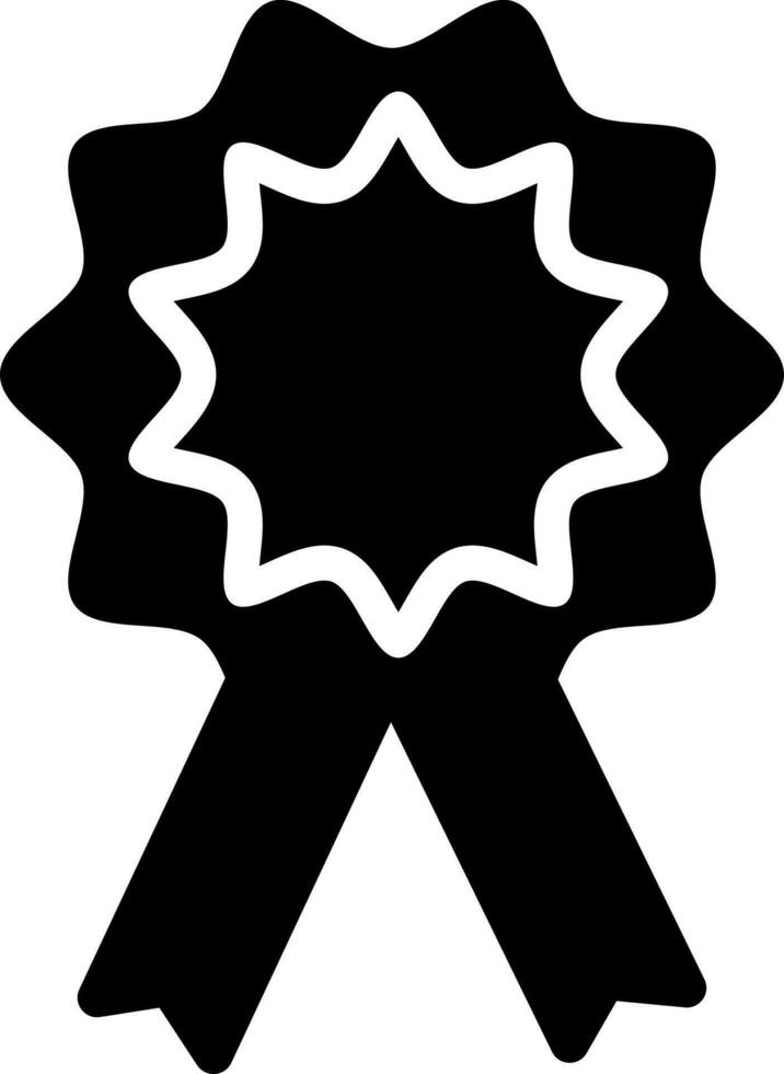 schwarz und Weiß Abzeichen mit Band im eben Stil. vektor