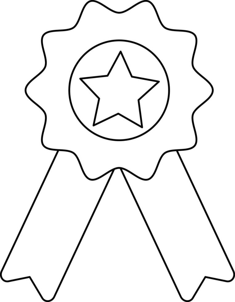 Star dekoriert Abzeichen mit Schleife. vektor
