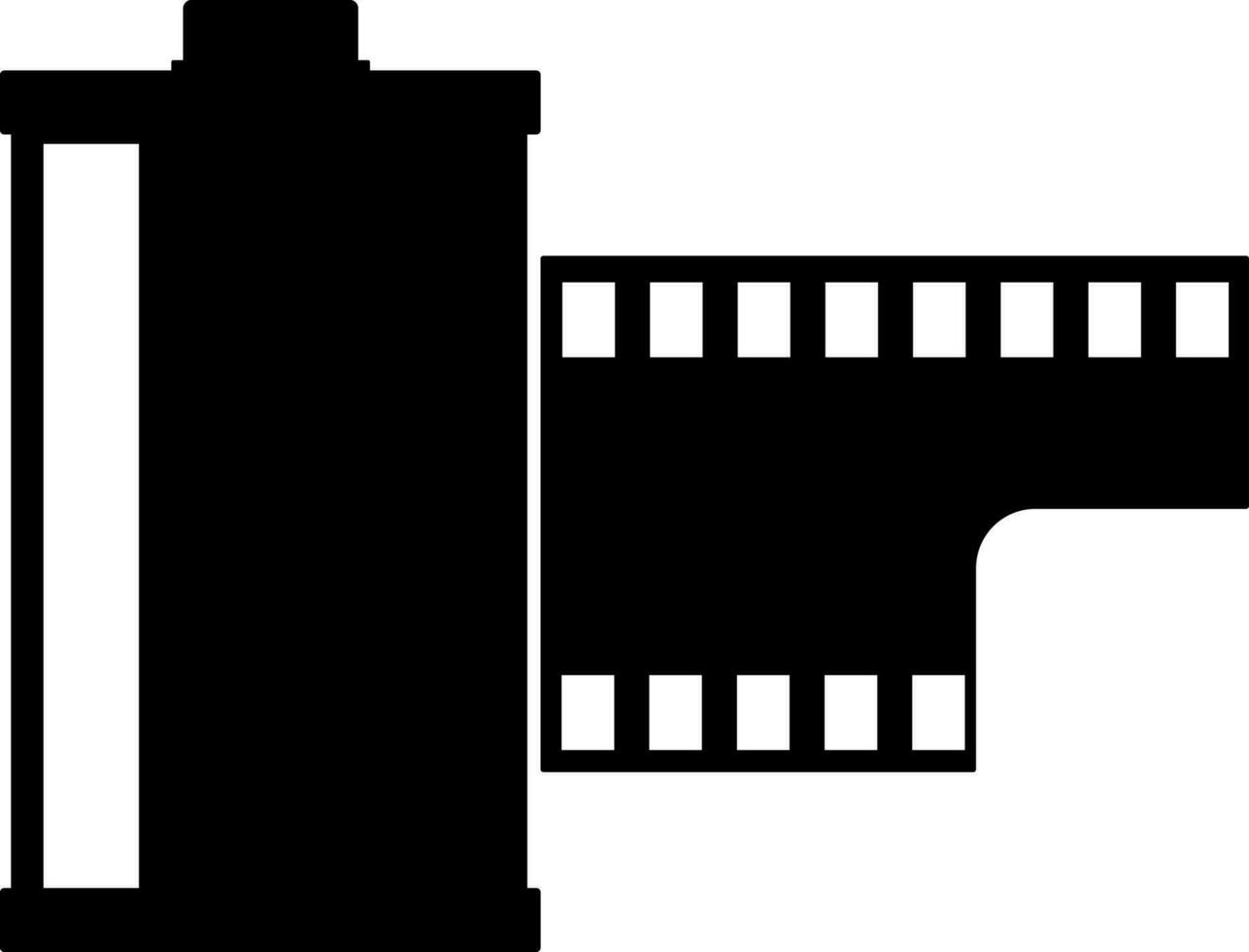 illustration av kamera filma rulla ikon i svart. vektor