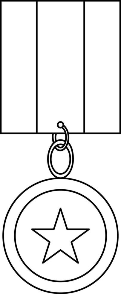 platt stil stjärna medalj ikon i svart linje konst. vektor
