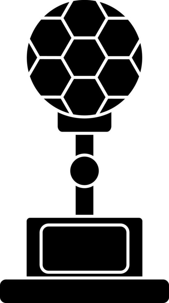 svart och vit fotboll trofén tilldela ikon. vektor