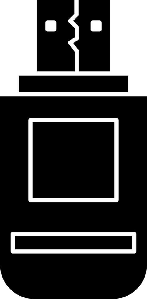 isoliert USB Symbol im schwarz und Weiß Farbe. vektor