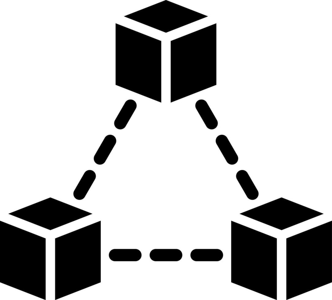 blockchain ikon i svart och vit Färg. vektor