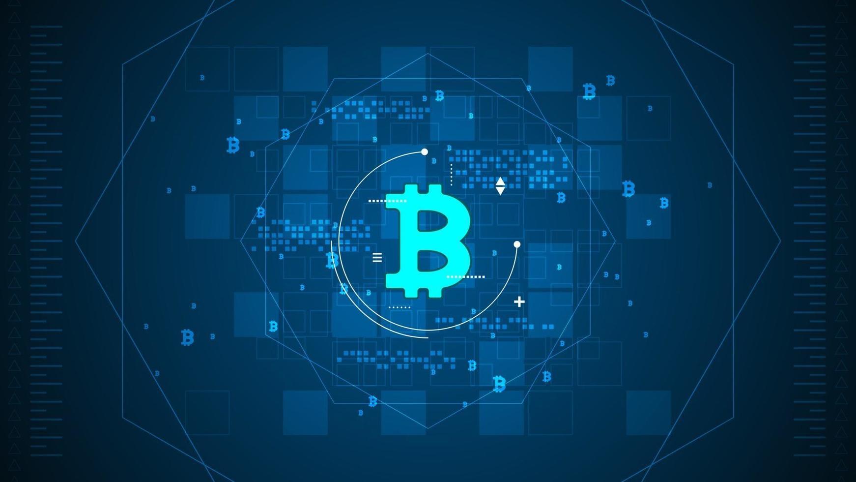 Bitcoin ist eine Kryptowährung, die frei ausgetauscht werden kann vektor