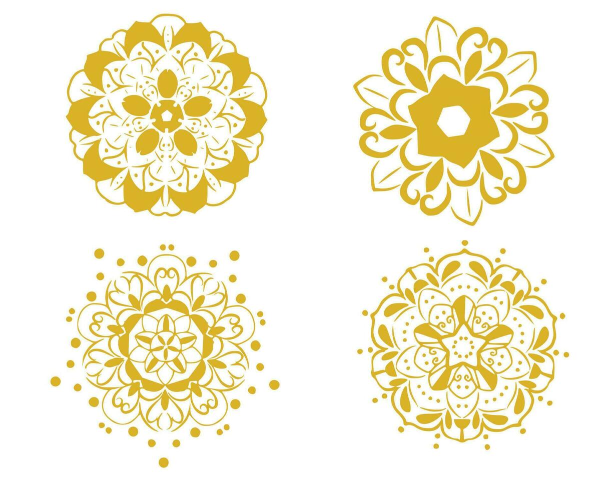 Gold Mandala Dekoration zum Design und Etikette vektor