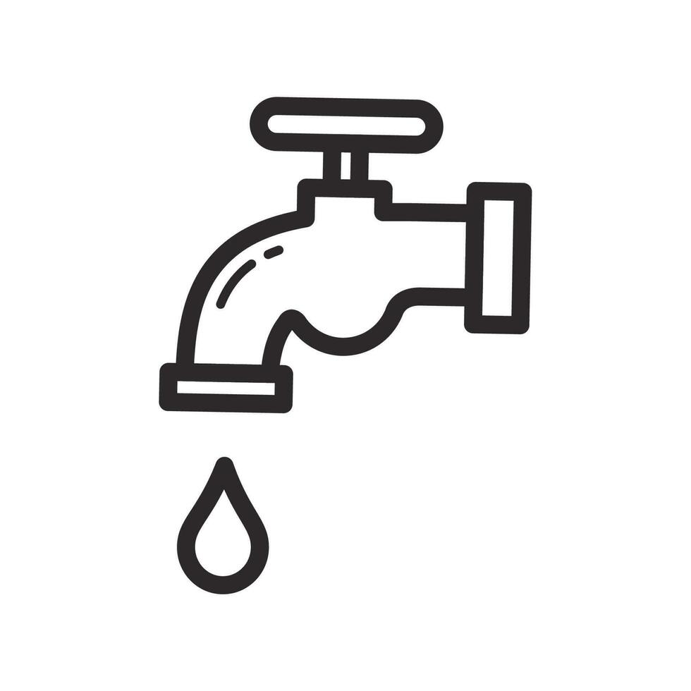 Wasserhahn Symbol im eben Stil. Wasser Zapfhahn Vektor Illustration auf Weiß isoliert Hintergrund. Wasser Rohr Geschäft Konzept.