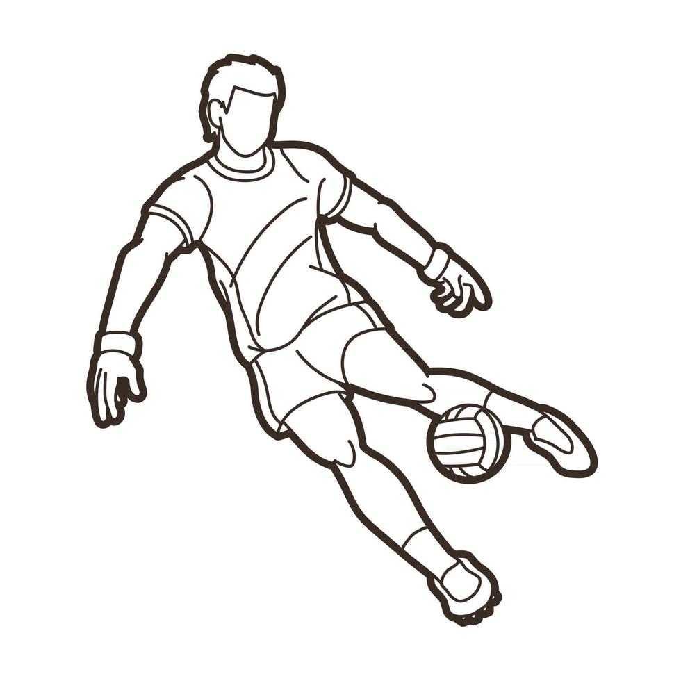 gaelisk sport manlig spelare sparka bollen action vektor