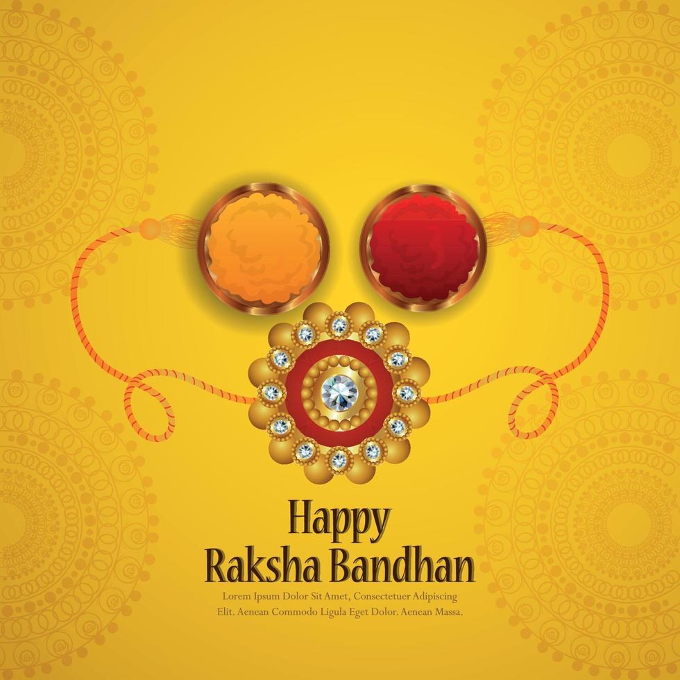 Raksha Bandhan Indian Festival mit Kumkum und Kristall Rakhi vektor