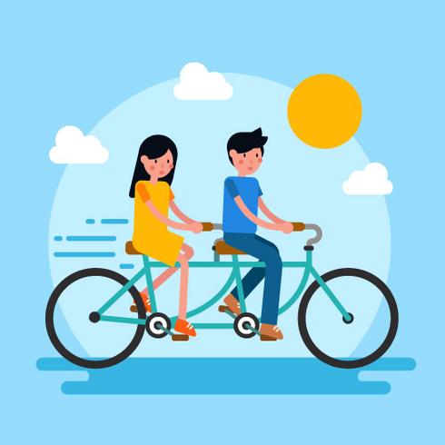 Par Ride Tandem Bike Vector