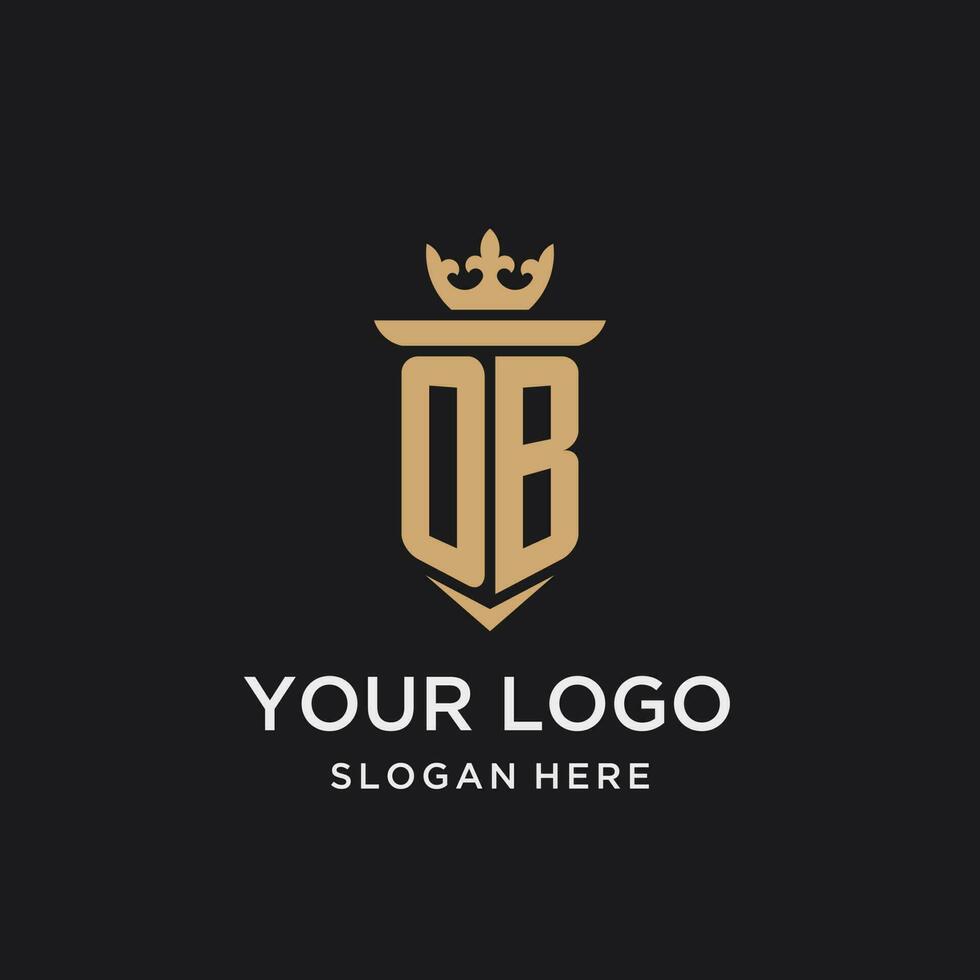 ob monogram med medeltida stil, lyx och elegant första logotyp design vektor