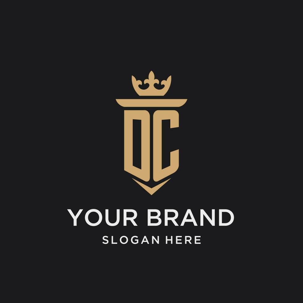 dc Monogramm mit mittelalterlich Stil, Luxus und elegant Initiale Logo Design vektor