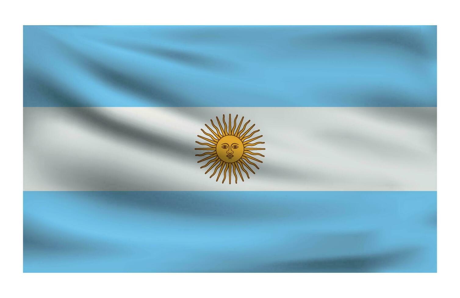realistisk nationell flagga av argentina. nuvarande stat flagga tillverkad av tyg. vektor