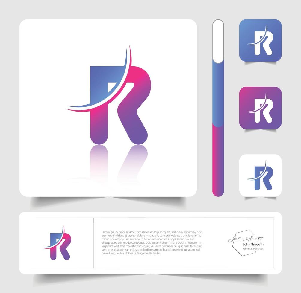 r-logotypskuren stil vektor