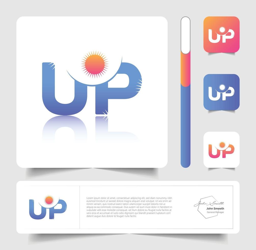 Up Sun Concept Logo Design vektor