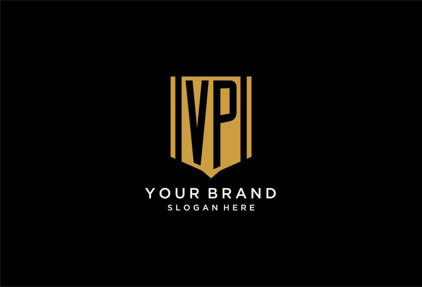 vp Monogramm Logo mit geometrisch Schild Symbol Design vektor