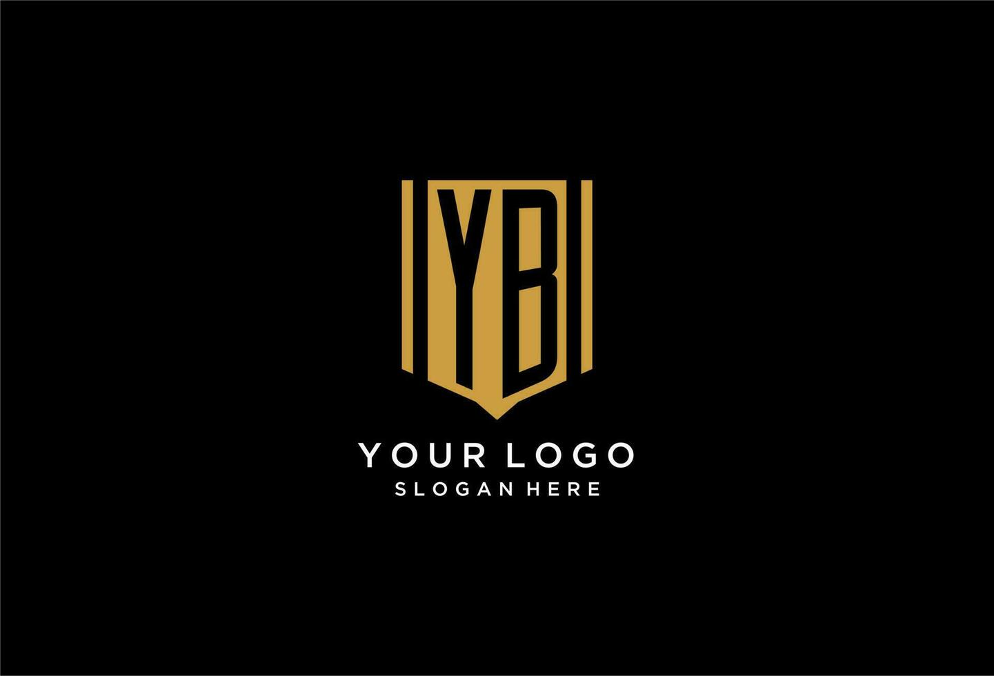 yb monogram logotyp med geometrisk skydda ikon design vektor