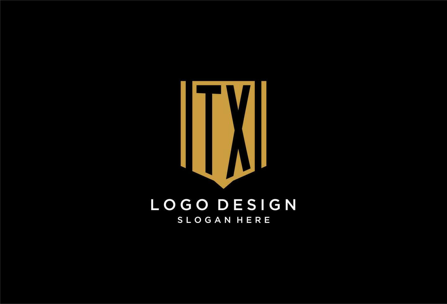 tx monogram logotyp med geometrisk skydda ikon design vektor