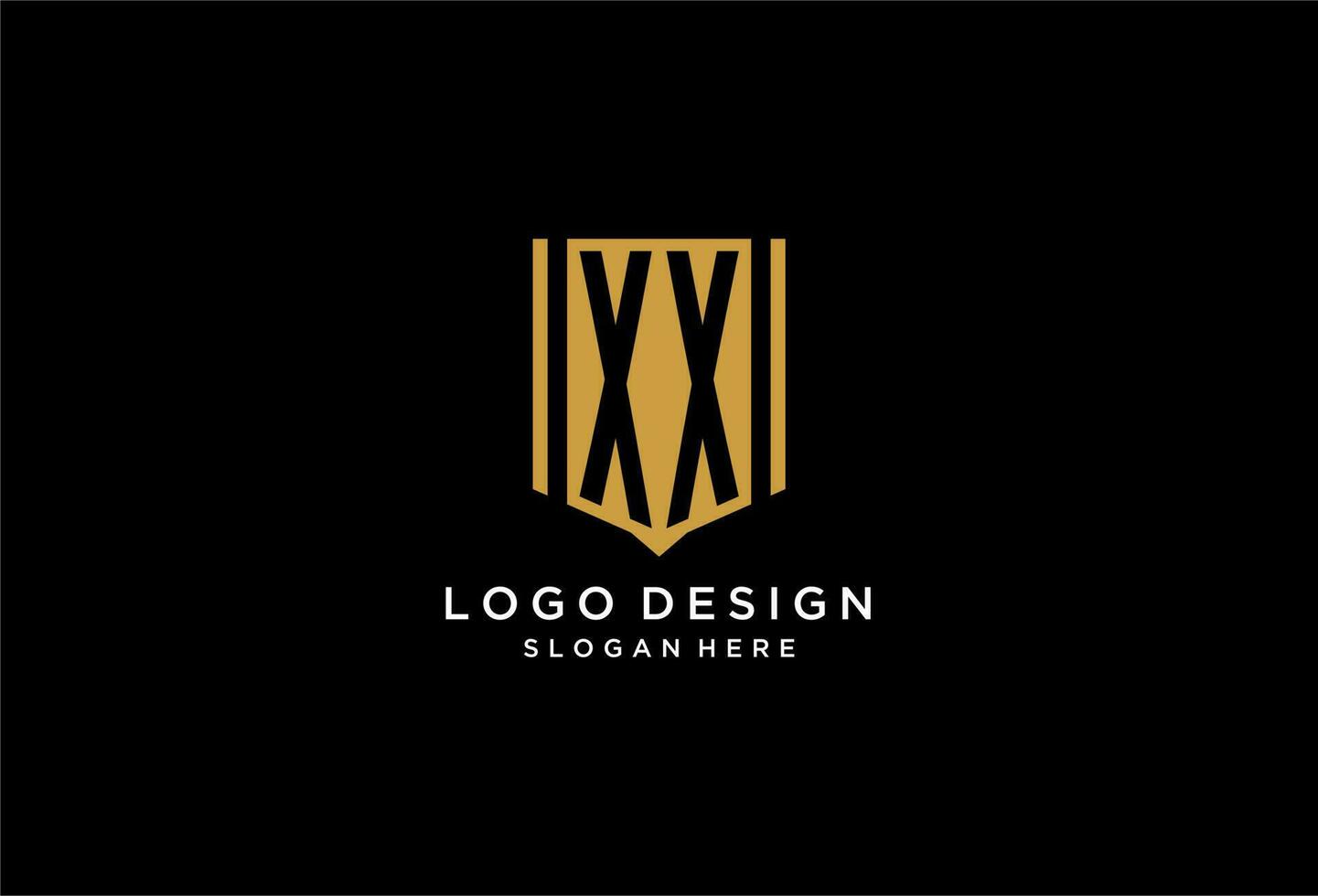 xx Monogramm Logo mit geometrisch Schild Symbol Design vektor