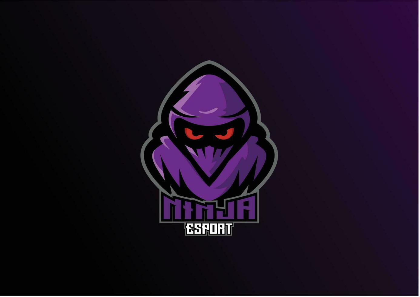 Ninja Esport Logo Design Prämie Maskottchen vektor