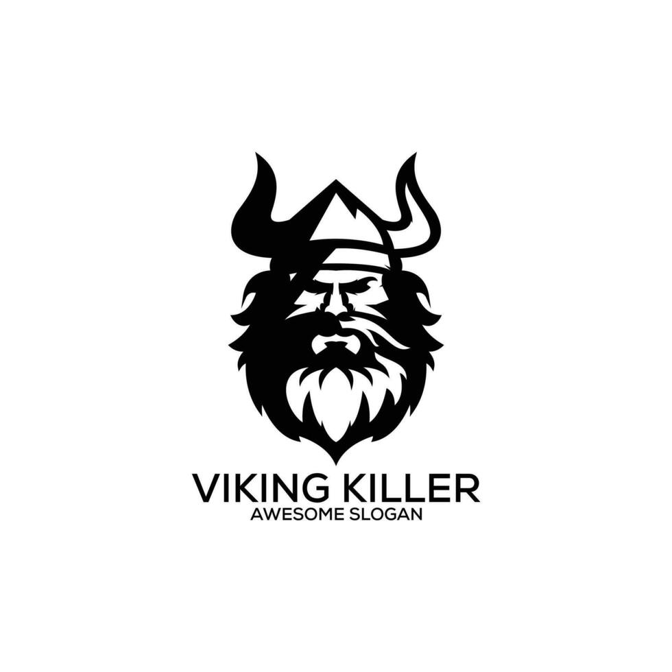 viking logotyp design maskot silhuett vektor